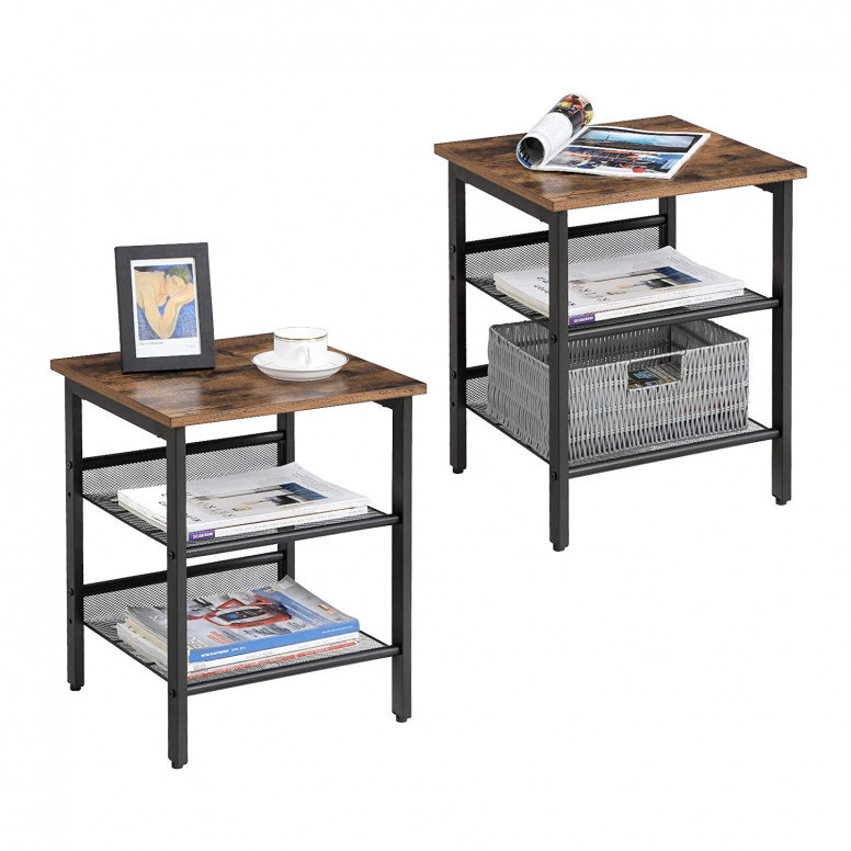 Set 2 Masute de Cafea Model Bryant, 40x40x50 cm, Maro Rustic - 3 | YEO