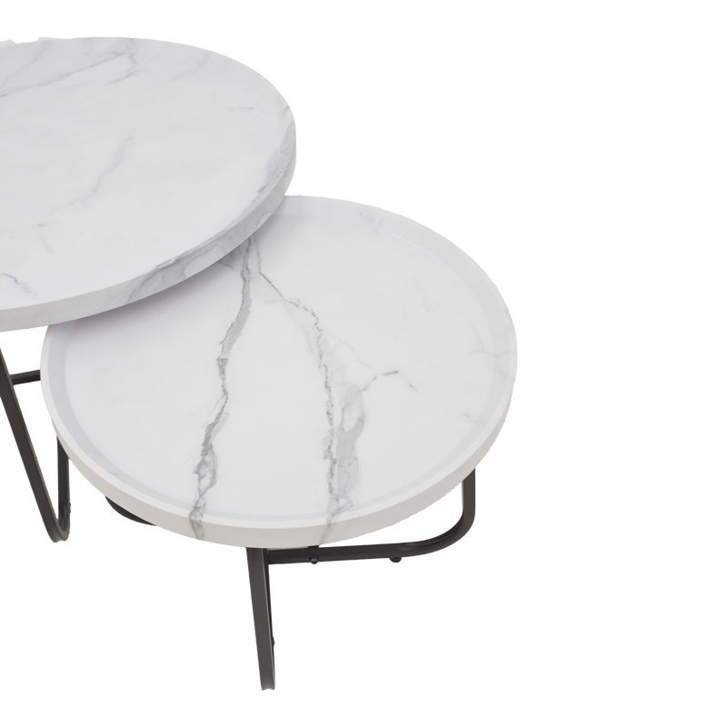 Set 2 Masute de Cafea Model Crismory, Alb/Negru - 3 | YEO