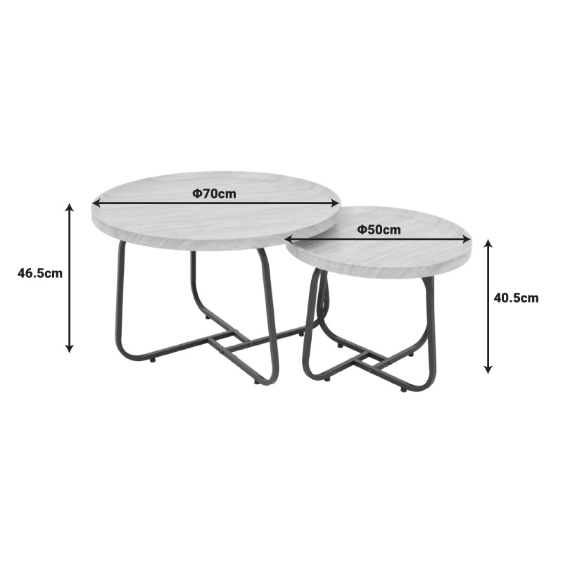 Set 2 Masute de Cafea Model Crismory, Natur/Negru - 4 | YEO