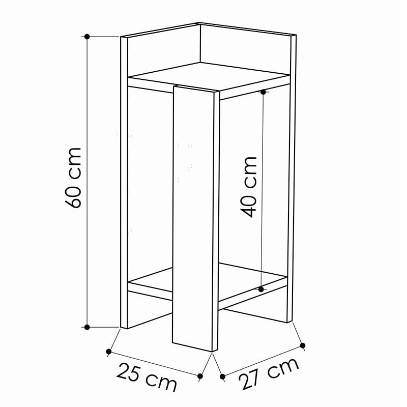 Set 2 Noptiere Model Brewer, Alb antichizat/Gri, 27x25x60cm - 2 | YEO