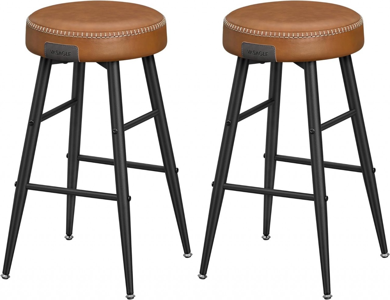 Set 2 scaune de bar Model Emberly, Coniac/Negru, 49.5x49.5x63 cm - 1 | YEO
