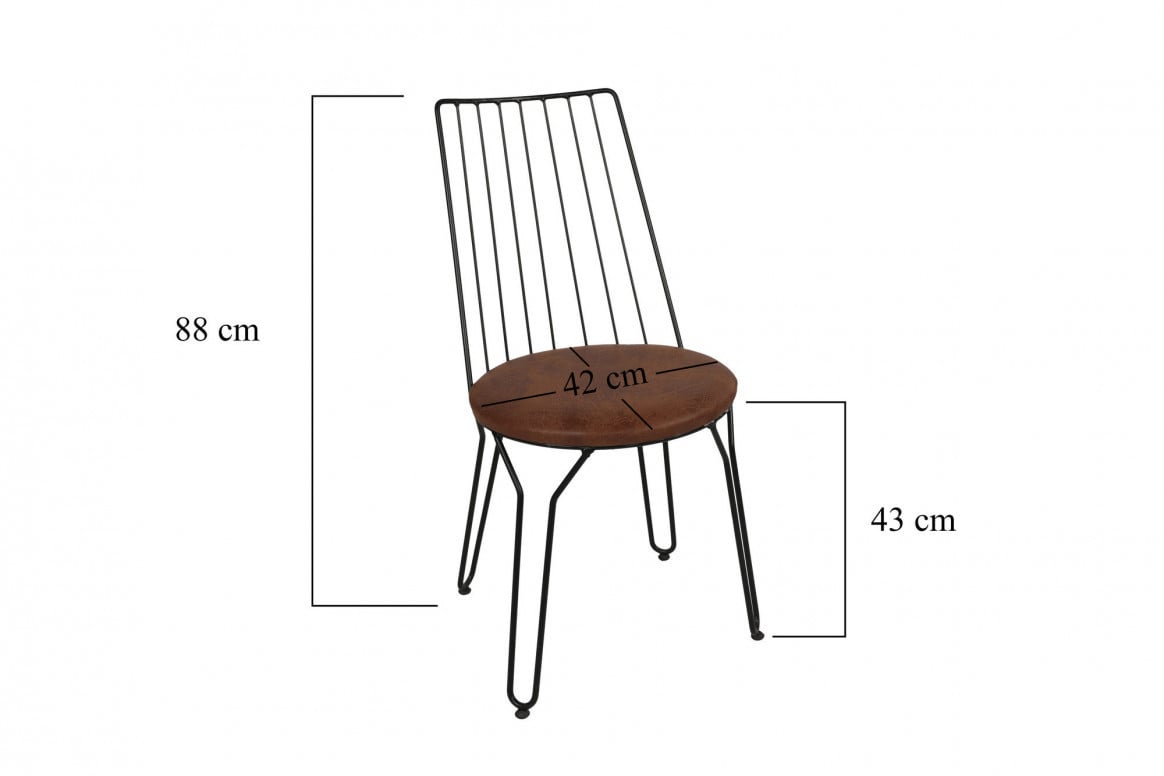 Set 2 scaune Model Ada, Maro, 44x44x84 cm