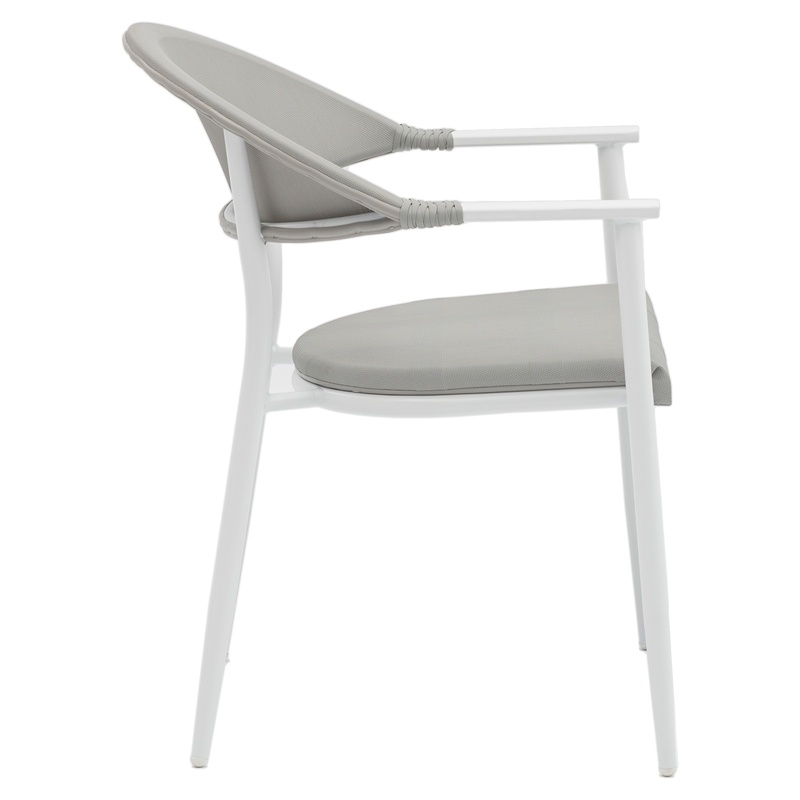 Set masă și scaune de exterior, 3 Piese, Model Kliton-Pino, Alb, 80x80x74 cm - 3 | YEO