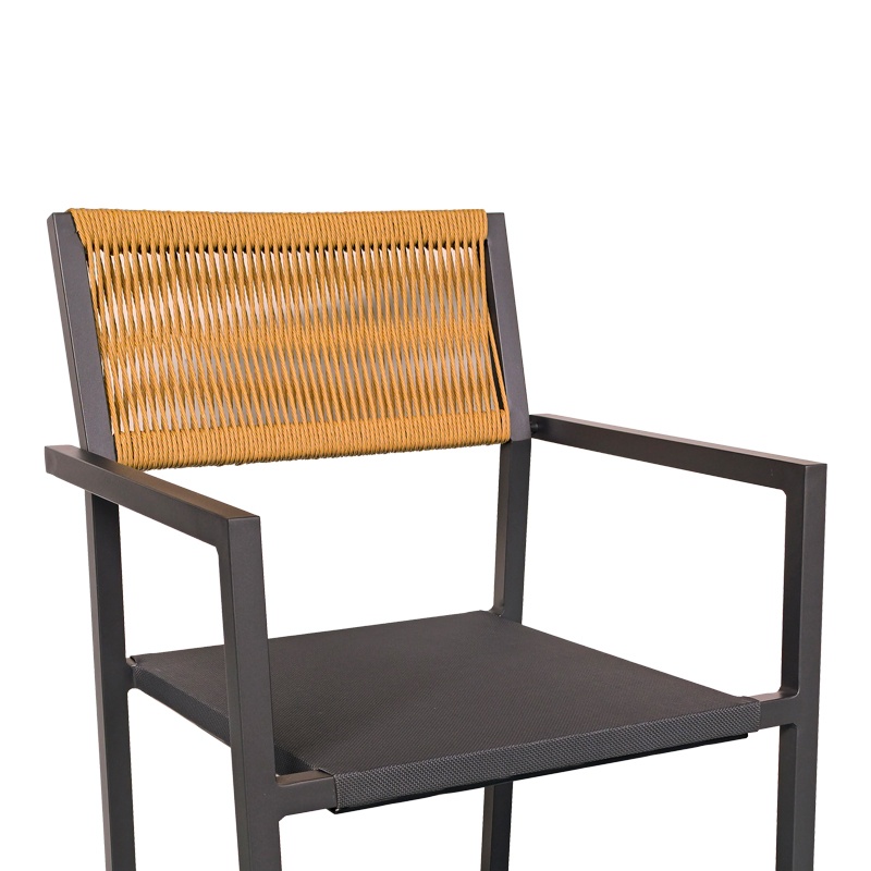 Set masă și scaune de exterior, 5 Piese, Model Thorio-Savor, Antracit/Natural, 160x90x75 cm - 2 | YEO