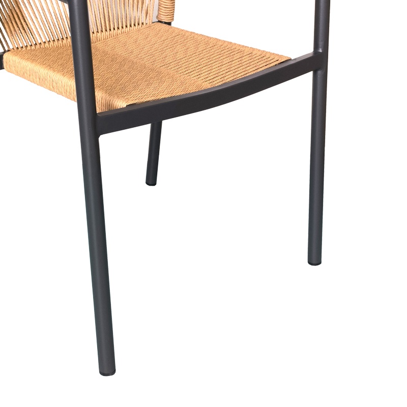 Set masă și scaune de exterior, 7 Piese, Model Thorio-Lush, Antracit/Natural, 160x90x75 cm - 3 | YEO