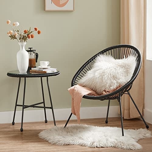 Set mobilier de gradina Acapulco, Songmics, Negru, 64x65x77 cm - 2 | YEO