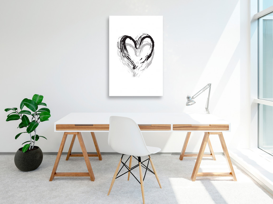 Tablou - Brush Heart (1 Part) Vertical 60x90 cm - 1 | YEO