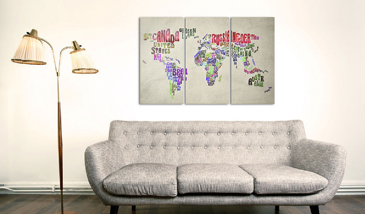 Tablou din plută - Colorful Countries [Cork Map] 60x40 cm - 1 | YEO