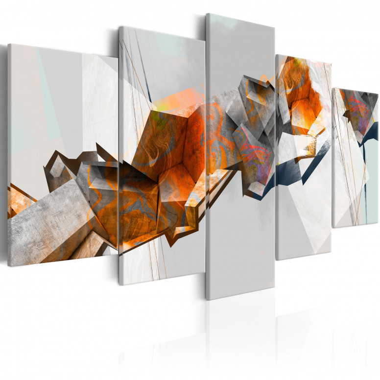 Tablou - Fiery Blocks 100x50 cm