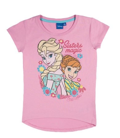 Tricou roz cu maneca scurta Frozen