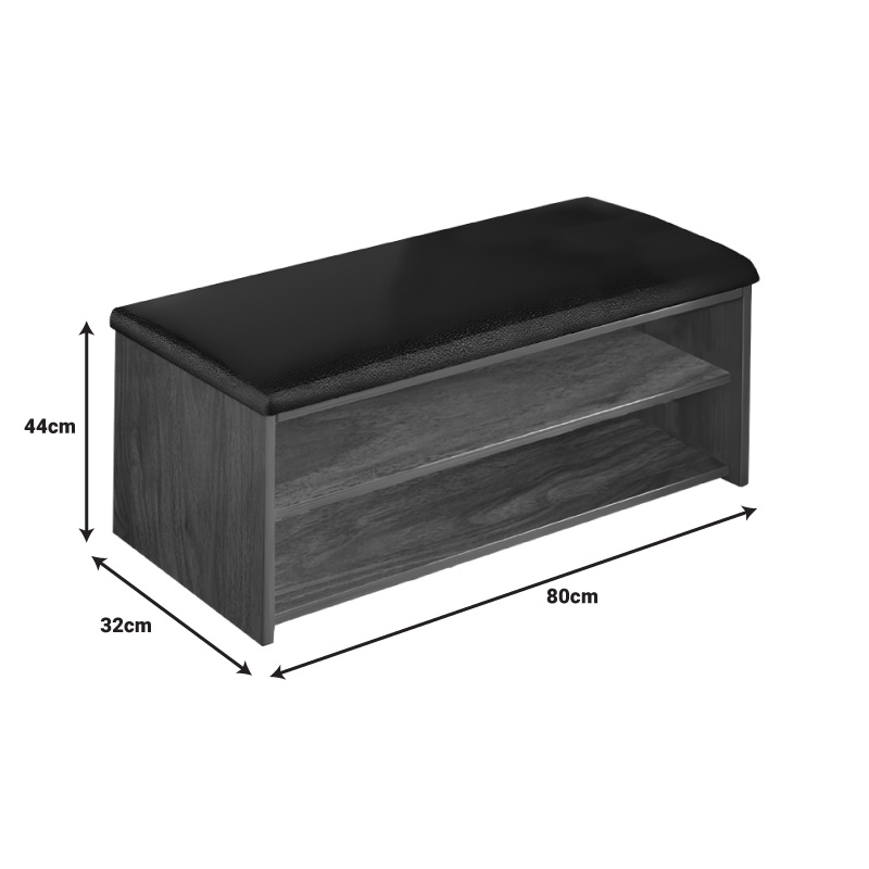 Bancă cu suport pantofi Kiana, nuc deschis, 80x32x44 cm
