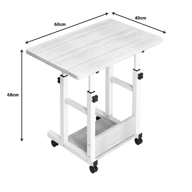 Birou mobil Model Stolu, Alb/Natur, 60x40x68 cm - 2 | YEO
