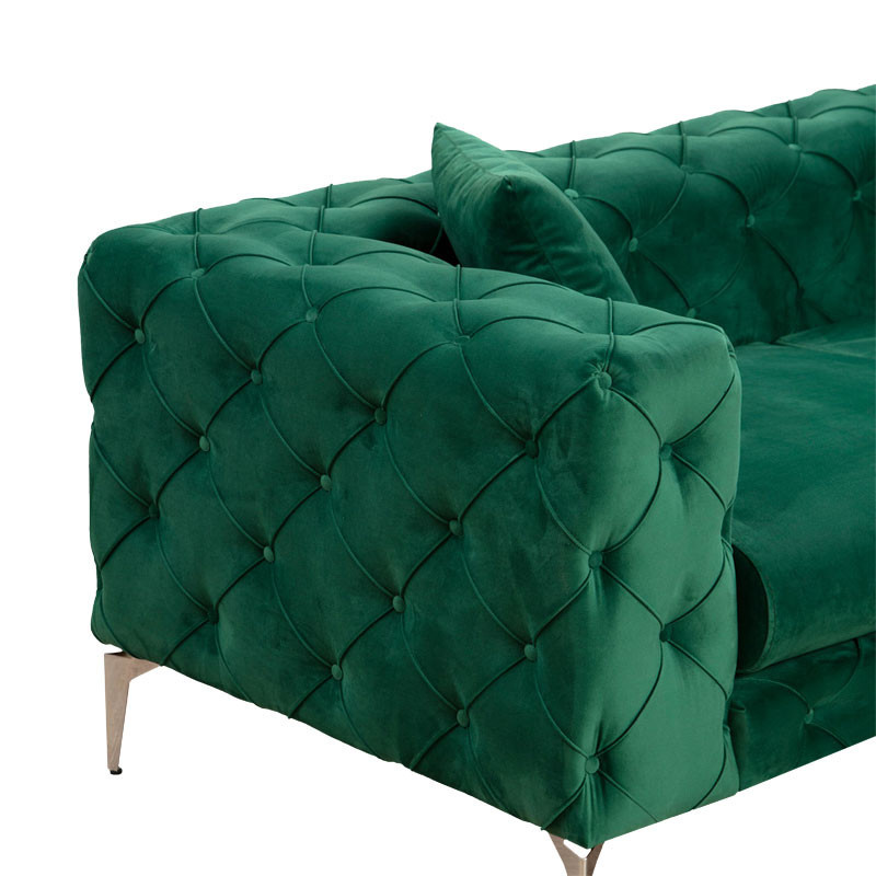 Canapea 3 locuri PWF-0579 material textil tip Chesterfield verde 237x90x73cm - 2 | YEO