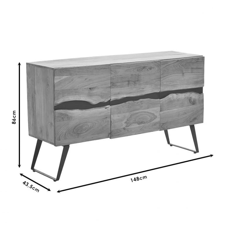 Comoda Model Imena, Nuc/Negru, 148x43.5x86 cm