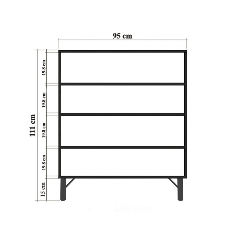 Comoda Model Terrazzo, Multicolor, 95x36x111 cm