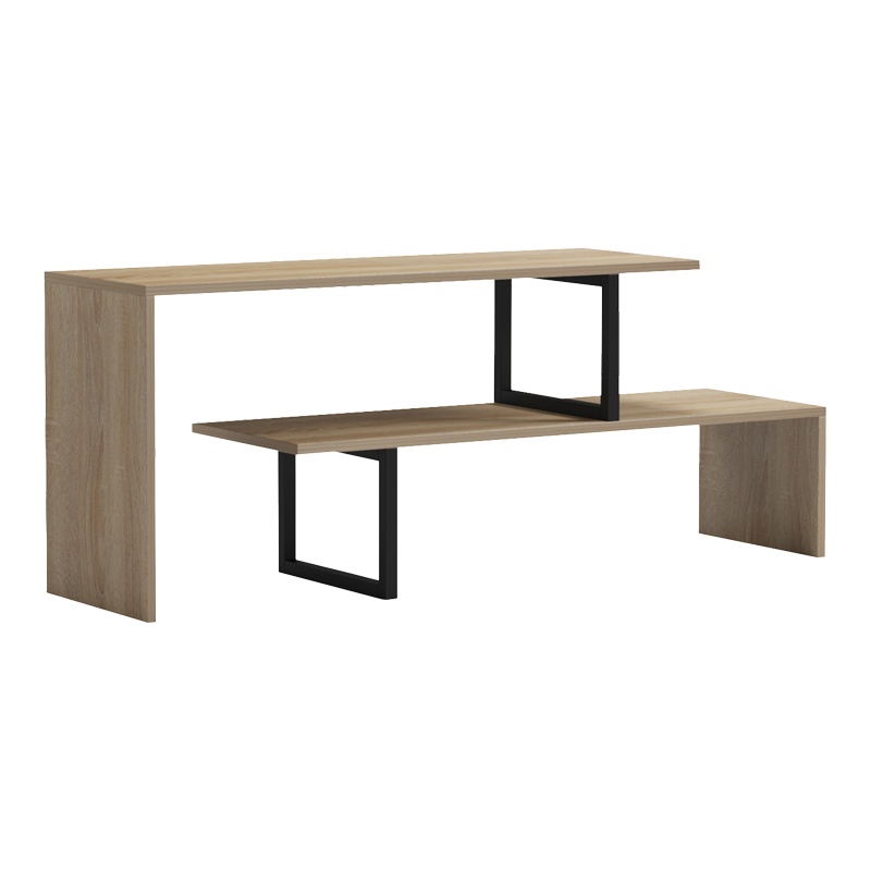 Comodă TV Model Lilant, Stejar sonoma/Negru, 160x30x45 cm