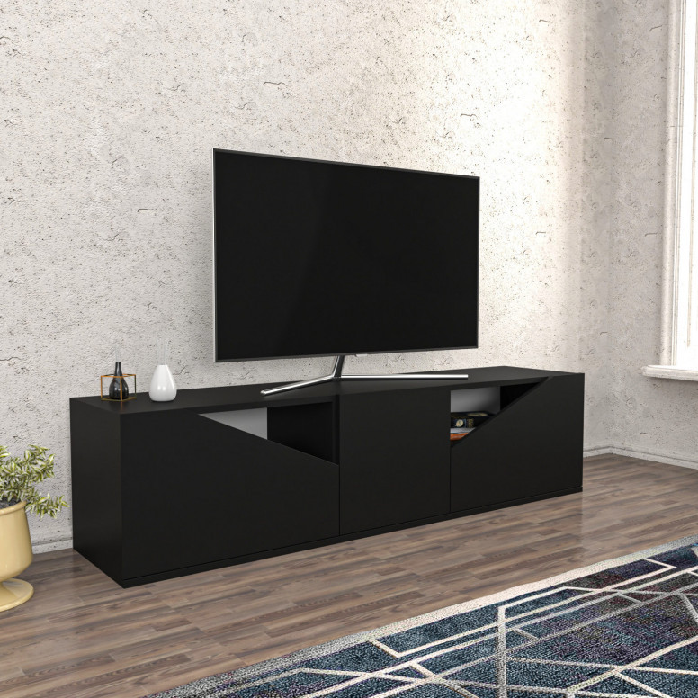 Comoda TV Salvador, Model Carson, 160x40x35.3 cm, Antracit - 1 | YEO