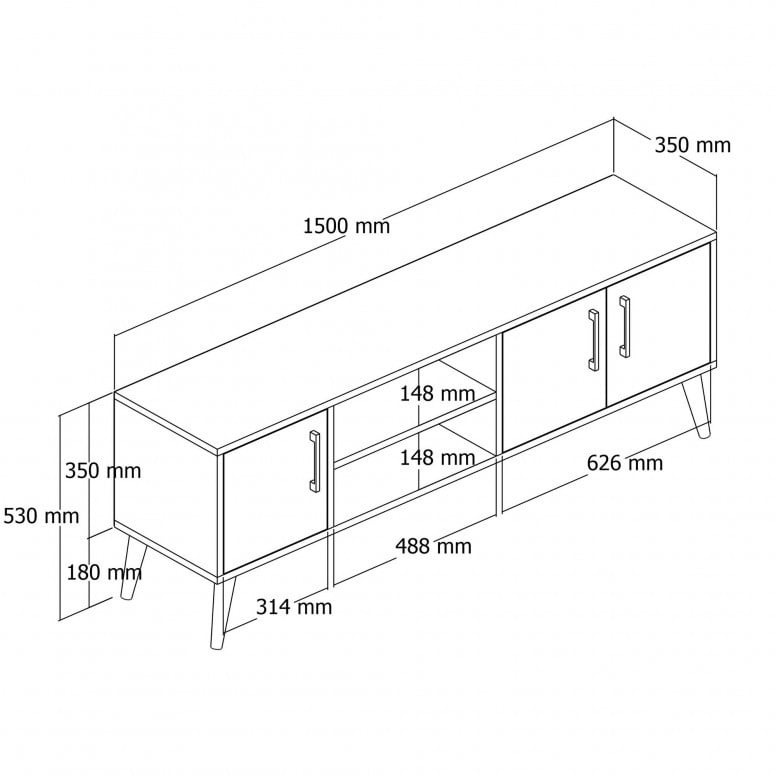 Comoda TV Salvador, Model Exxen, 150x52x34 cm, aaaa