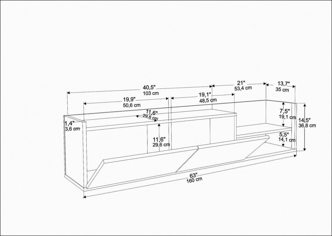 Comoda TV Salvador, Model Krog, 160x36.8x35 cm, Alb/Antracit