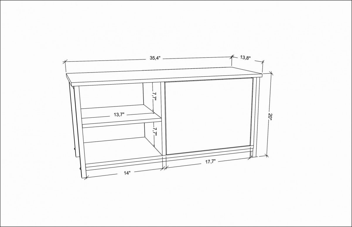 Comoda TV Salvador, Model Muskegon, 89.6x50.8x35.3 cm, Alb