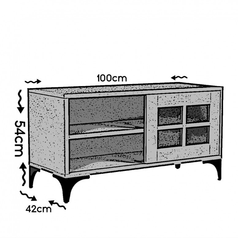 Comoda TV Salvador, Model Revival, 100x54x42 cm, Alb - 4 | YEO