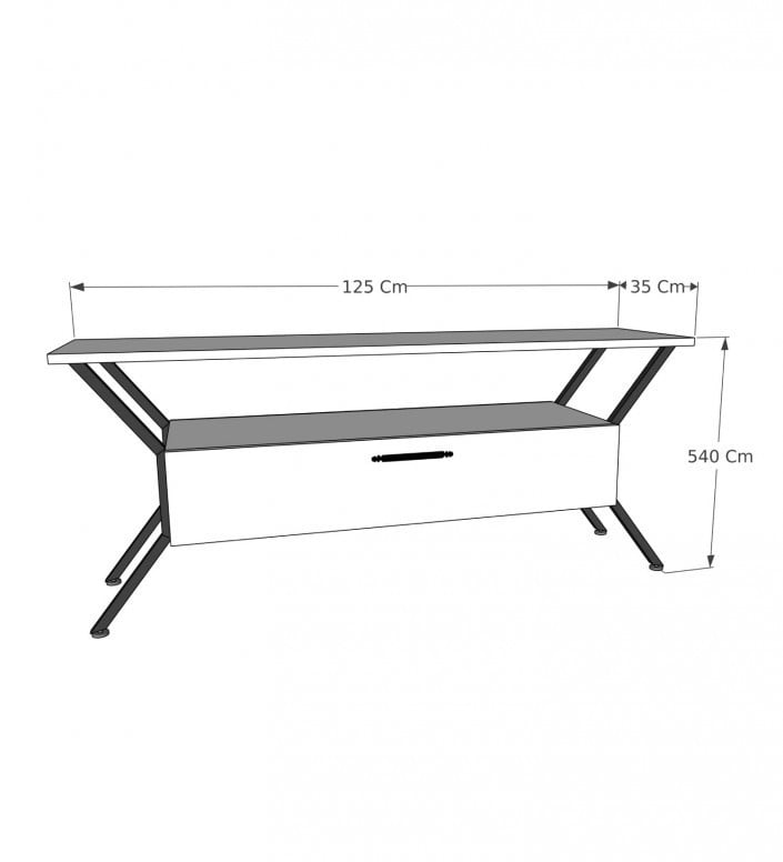 Comoda TV Salvador, Model Tarz, 124x54x35 cm, Alb antichizat