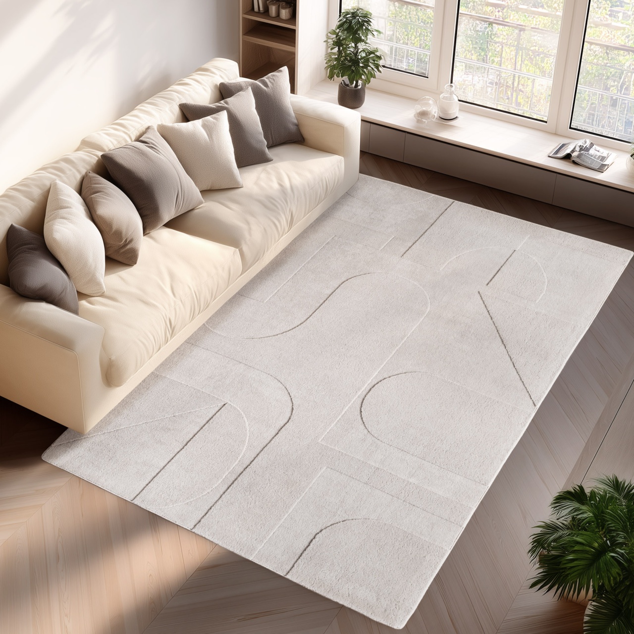 Covor Pompei V4 Crem, 120 x 170cm