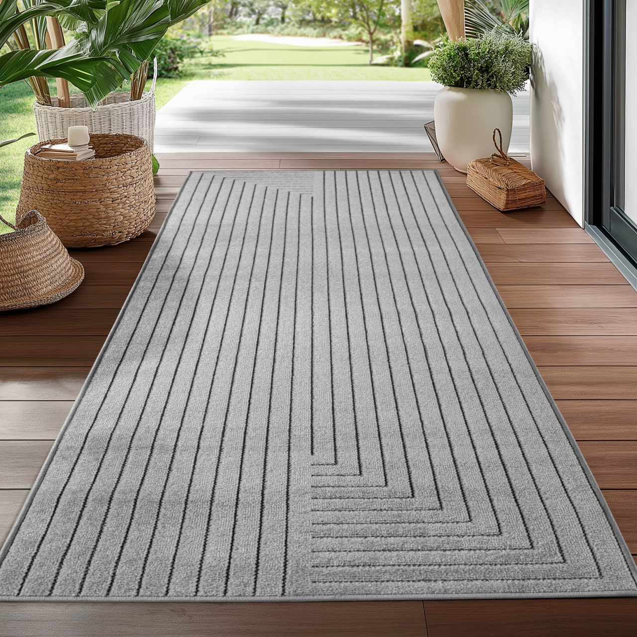 Covor traversa Nova V2 Argintiu, 80 x 150 cm