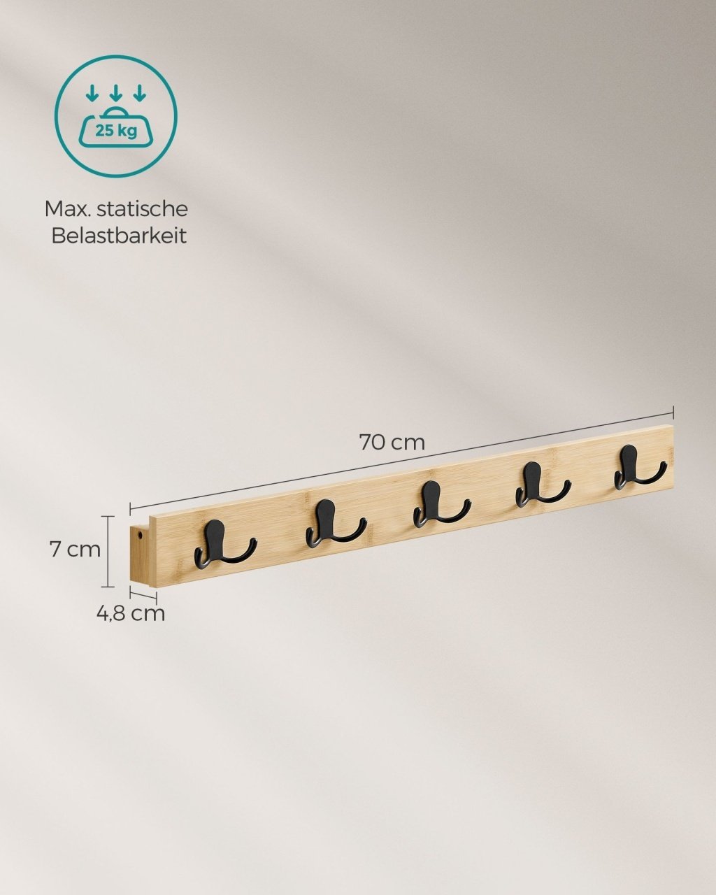 Cuier Songmics Bej 70x7x4.8 cm