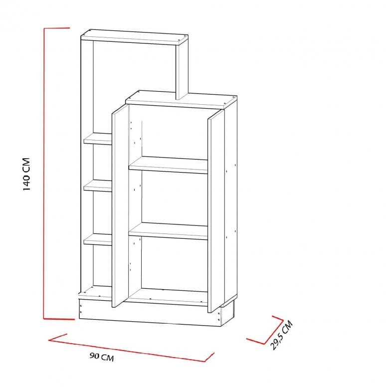 Dulap haine Model Gupse, Alb, 90x29.5x140 cm