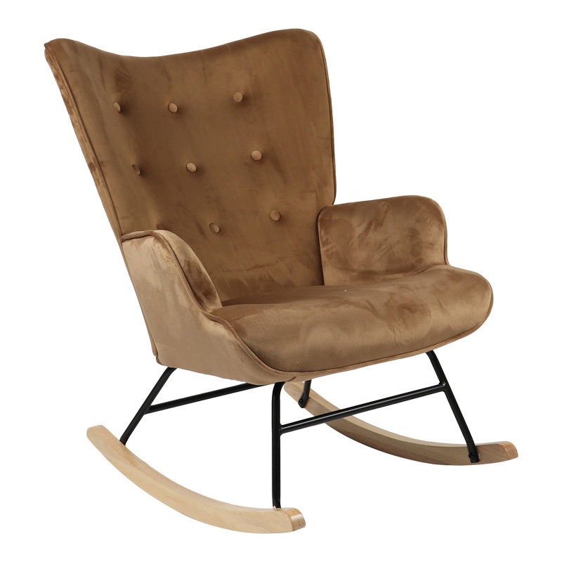 Fotoliu Balansoar Model Georgia, Maro taupe/Natur, 75x71x95 cm