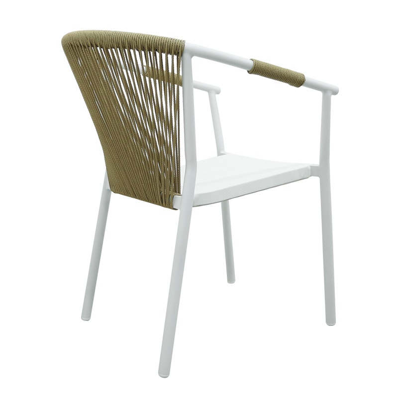 Fotoliu de grădină Model Convince, Alb/Natural, 56x63x82 cm - 1 | YEO