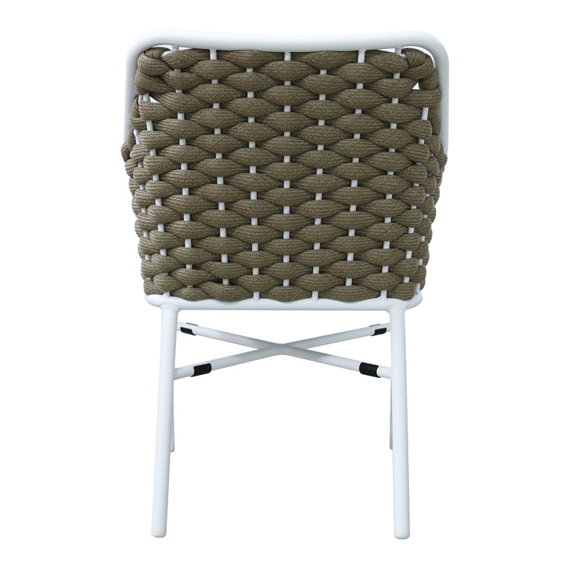 Fotoliu de grădină Model Ortegia, Alb/Khaki, 57x62x82 cm - 3 | YEO