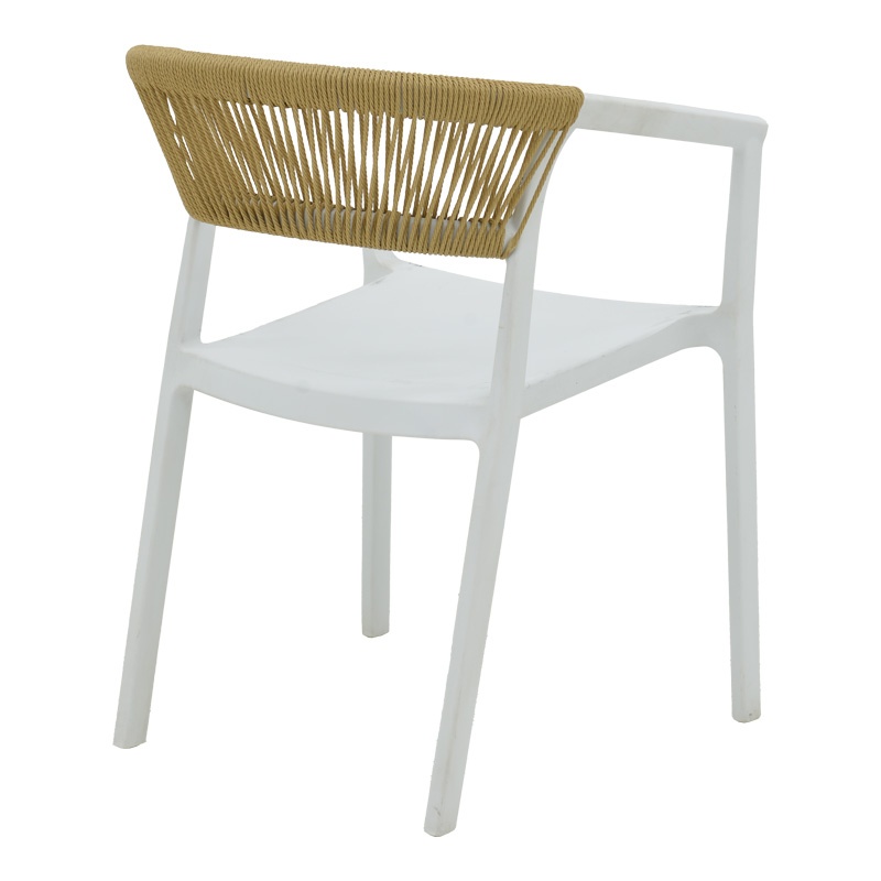 Fotoliu de grădină Model Sillia, Alb/Bej, 55x52x74.5 cm - 1 | YEO