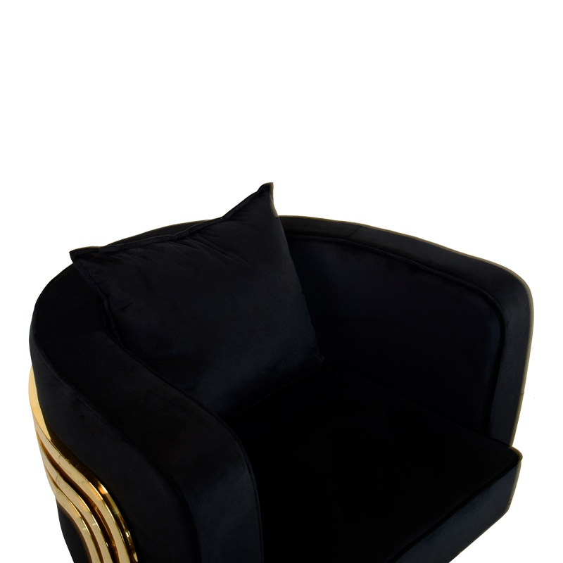 Fotoliu Model Roblu, Negru/Auriu, 72x77.4x70 cm - 4 | YEO