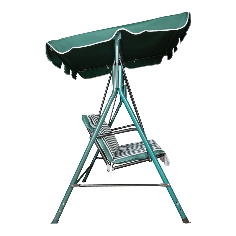 Leagan Gradina Globo, 3 Locuri, cu Copertina Reglabila, Metal/Poliester, Verde/Alb, 170x110x153 cm - 3