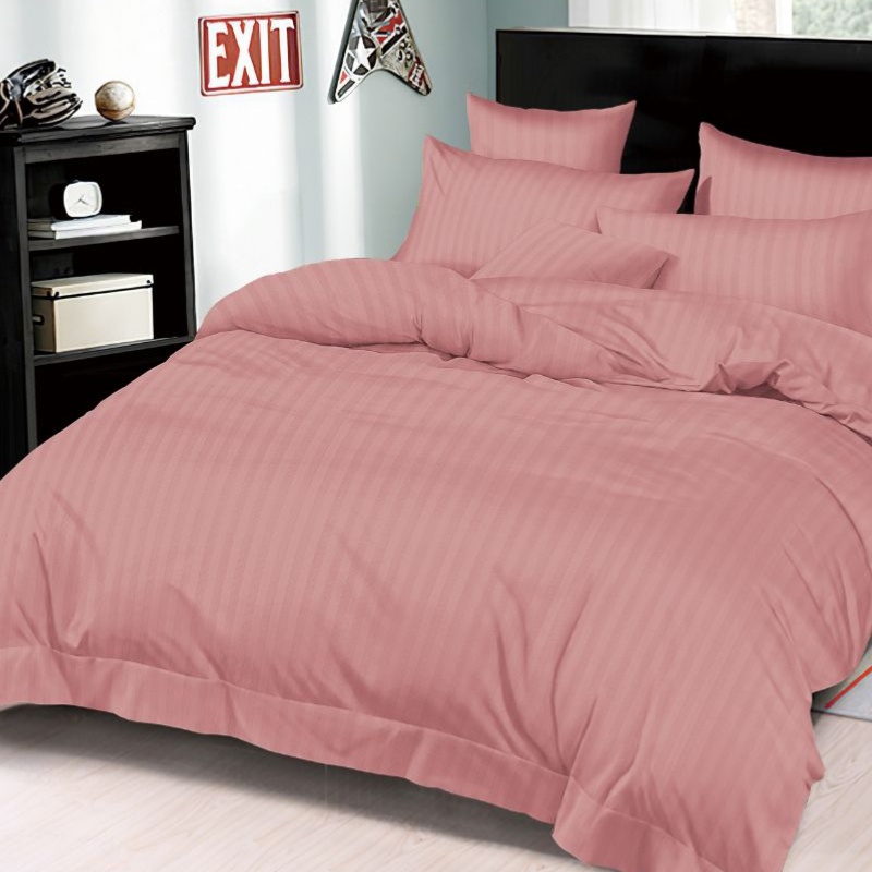 Lenjerie cu elastic 180x200cm, Damasc, Tixie V12 Trandafiriu (Finet)