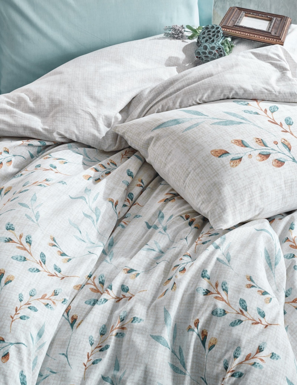 Lenjerie de pat 1 Persoana Model Lendell Mint - 1 | YEO