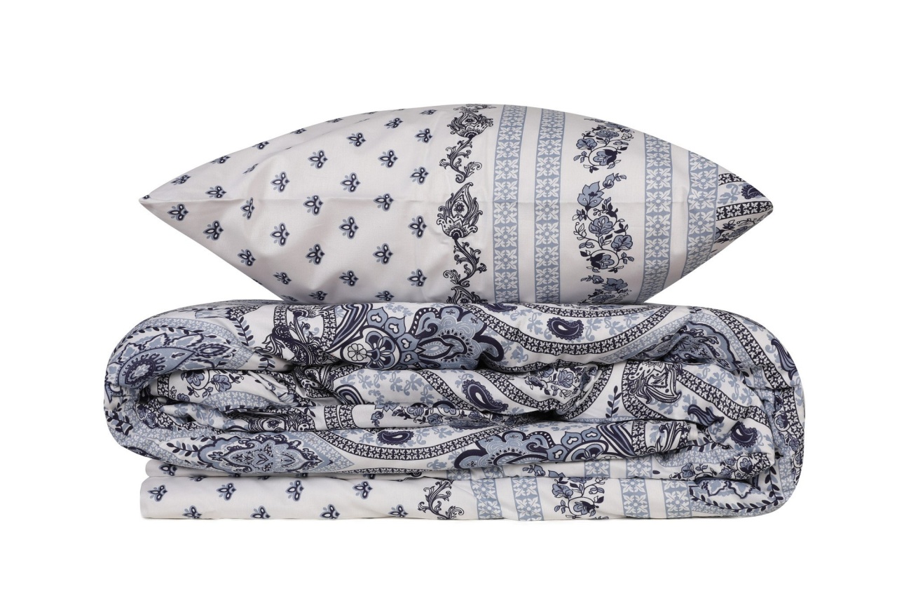Lenjerie de pat 1 Persoana Model Palmira Blue - 2 | YEO
