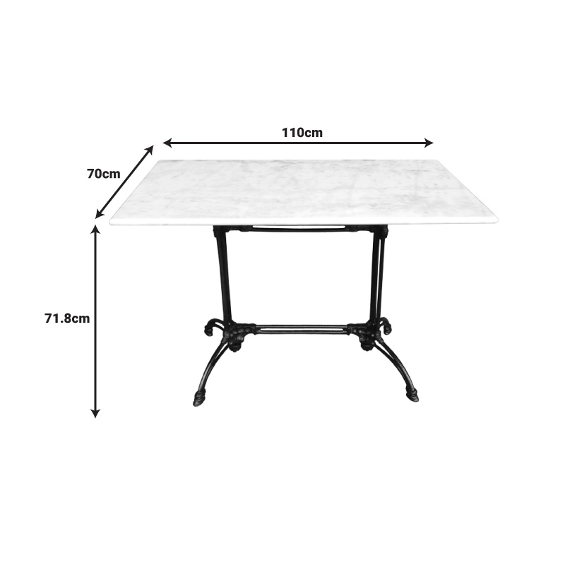 Masa de Gradina Model Zosal, Alb marmorat/Negru, 110x70x71.8 cm - 1 | YEO