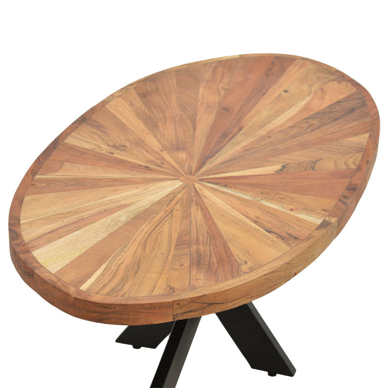 Masa Model Cali, 120x60x45 cm, Nuc/Negru, Blat lemn masiv - 3 | YEO