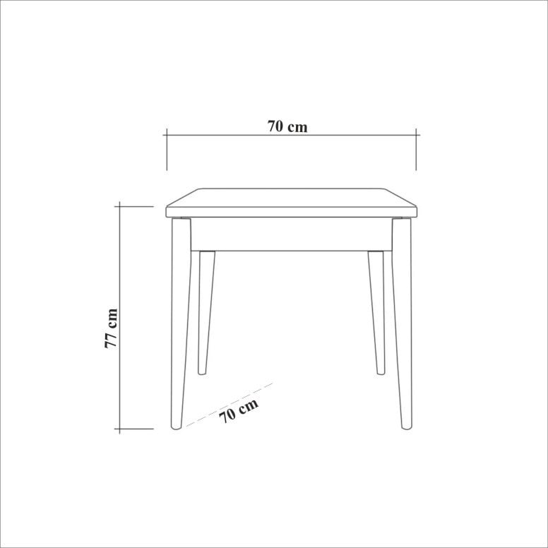 Masa Model Duke, 70x70x77 cm, Nuc/Negru