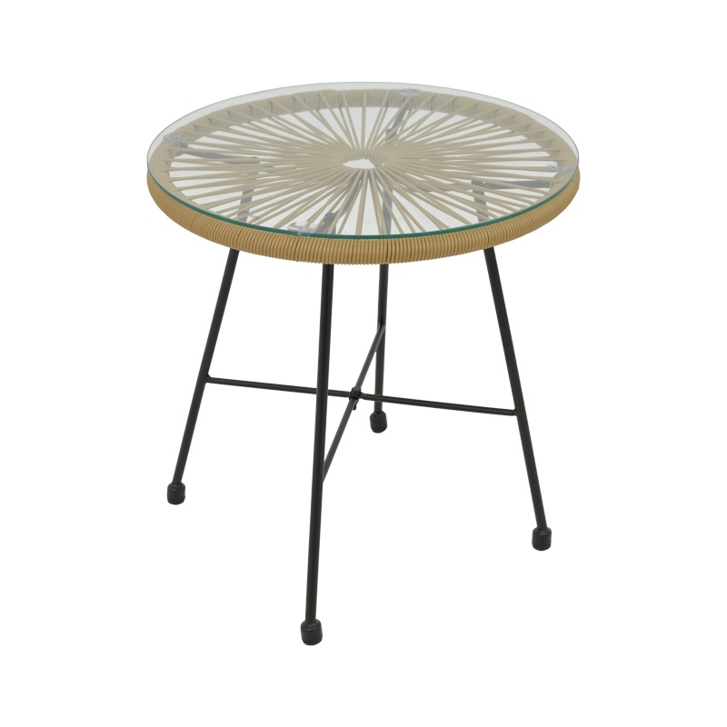 Masuta de Cafea Model Acapulco, Negru/Alb, D50x50 cm - 2 | YEO