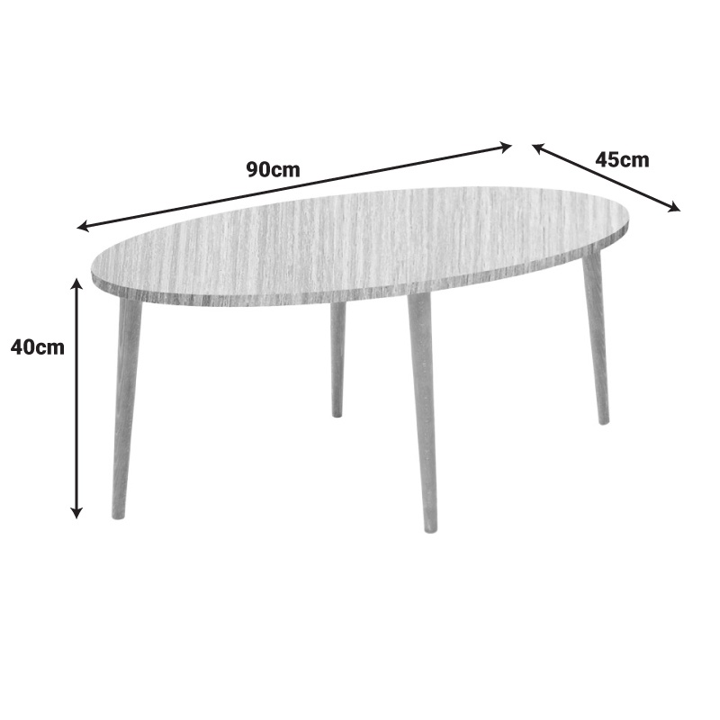 Masuta de Cafea Model Barton, Natur/Nuc, 90x45x40 cm - 4 | YEO