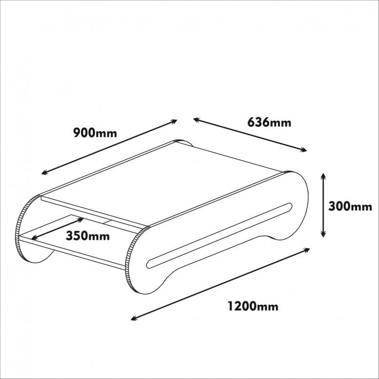 Masuta de Cafea Model Boyer, 120x63.6x30 cm, Nuc/Galben