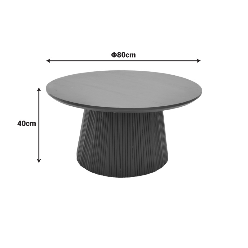 Masuta de Cafea Model Canicule, Negru, D80x40 cm - 3 | YEO