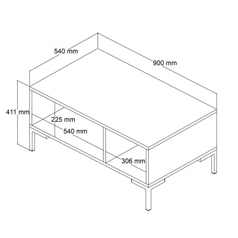 Masuta de Cafea Model Delarosa, 90x41.6x54 cm, Stejar