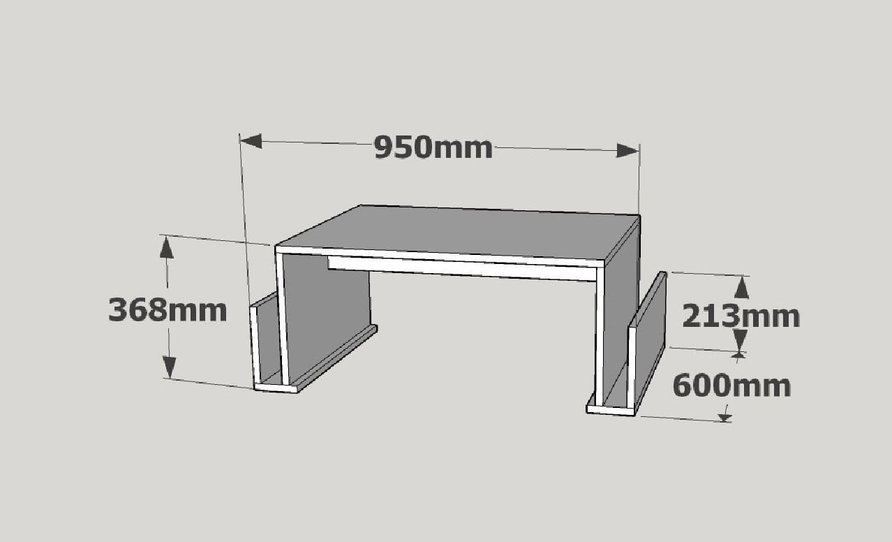 Masuta de Cafea Model Dyer, 95x60x36.8 cm, Alb