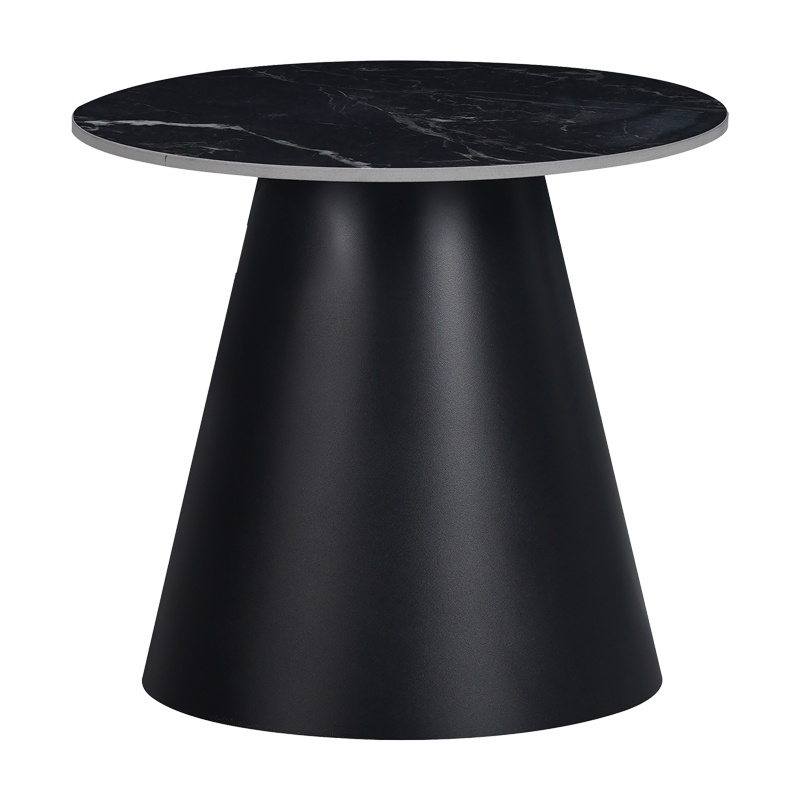 Masuta de Cafea Model Fabrin, Negru marmorat/Negru, D50x46 cm