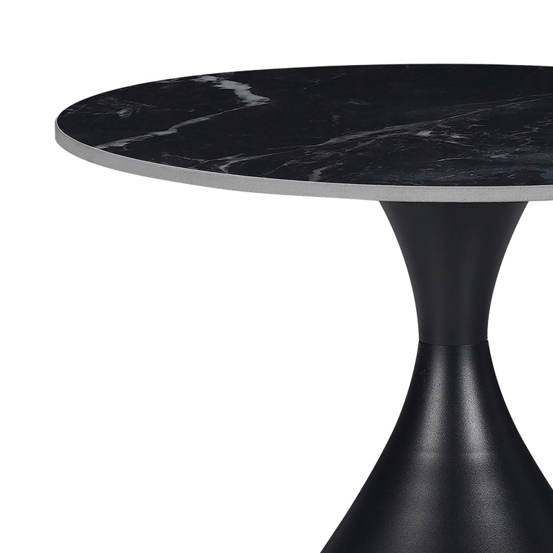 Masuta de Cafea Model Kirkene, Negru marmorat, D50x50 cm - 1 | YEO